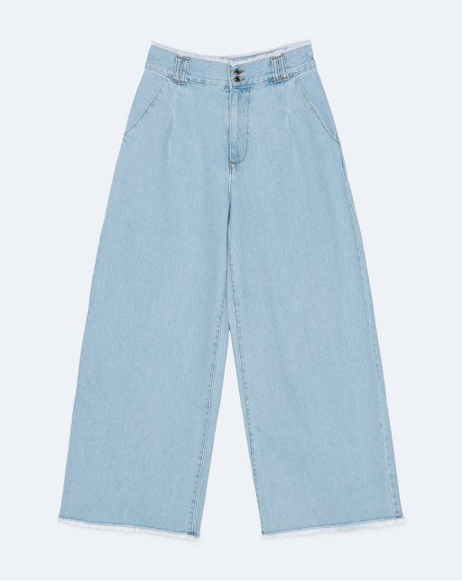Culotte jeans with frayed hems - Imagen 5
