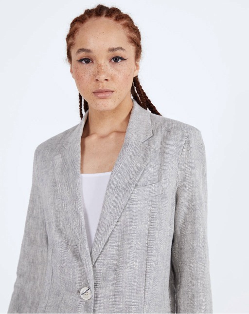 Linen-effect blazer - Imagen 3