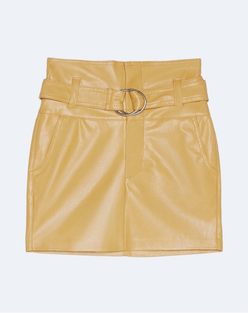 Faux leather skirt with belt - Imagen 5