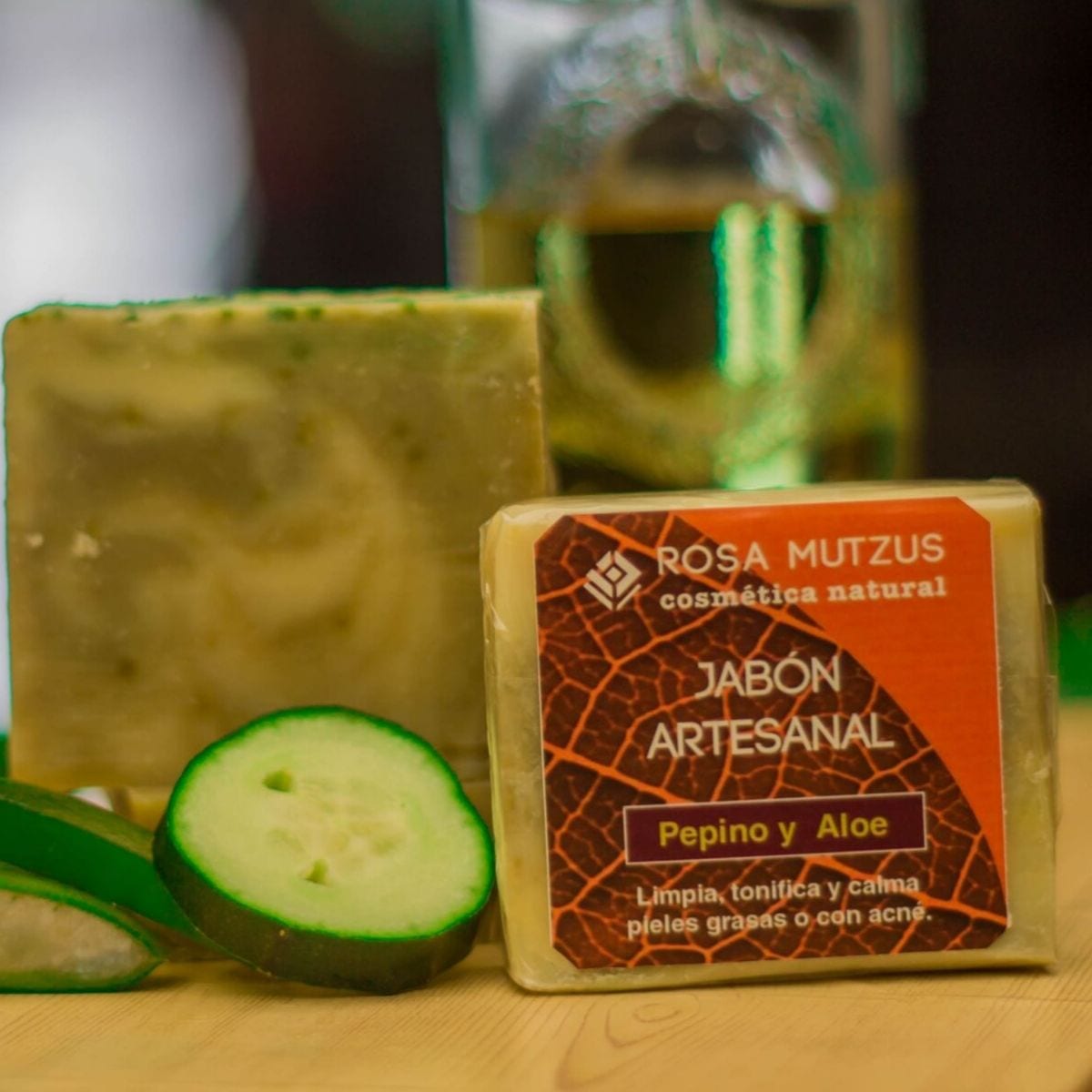 jabón artesanal pepino y aloe